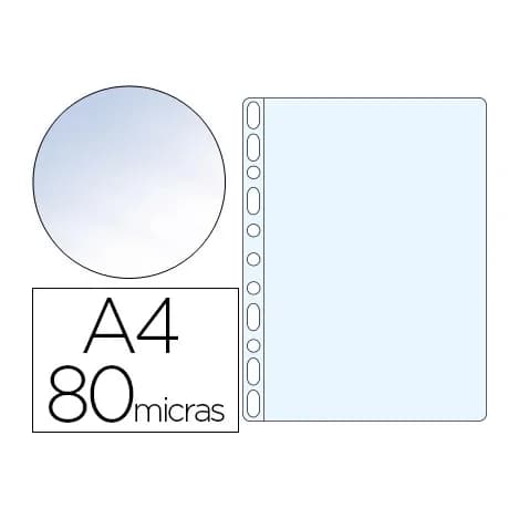 Esselte Funda multitaladro esselte din a4 polipropileno 80 mc 11 taladros cristal caja de 100 unidades