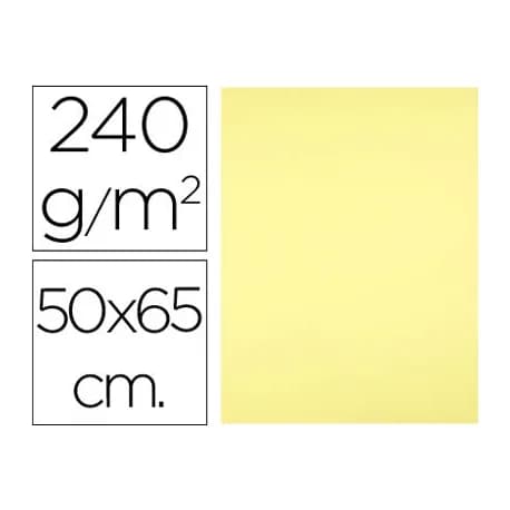Liderpapel Cartulina liderpapel 50x65 cm 240g/m2 amarillo medio paquete de 25 hojas