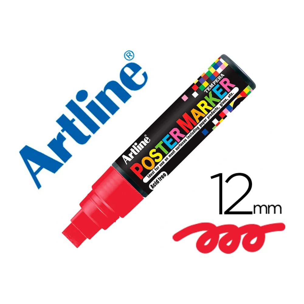 Artline Rotulador artline poster marker epp-12 punta redonda 12 mm color rojo