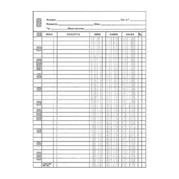 Multifin Recambio multifin 3005 folio natural cuentas corrientes 50 hojas 215x310 mm