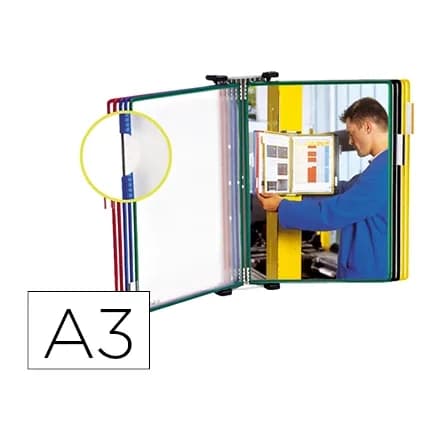 Tarifold Portacatalogo de pared tarifold metal con 1o fundas a3 pvc con pivotes metalicos marco colores surtidos