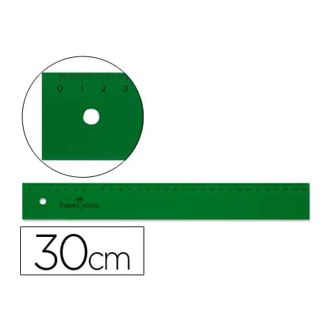 Faber castell Regla faber castell 30 cm plastico verde