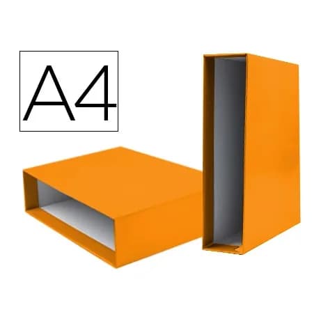 Liderpapel Caja archivador liderpapel de palanca carton din a4 documenta lomo 75mm color naranja