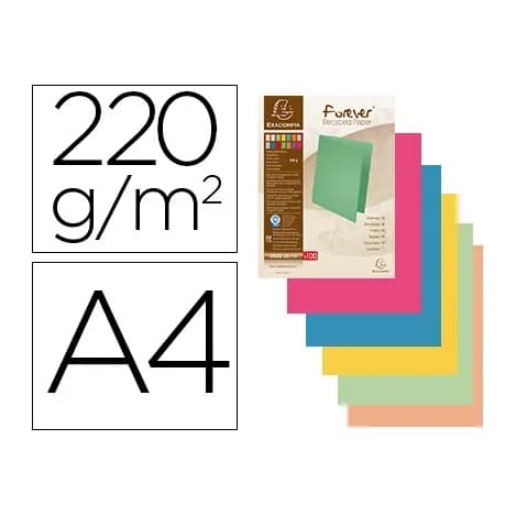 Exacompta Subcarpeta cartulina exacompta din a4 paquete de 100 unidadescolores surtidos 220 g/m2