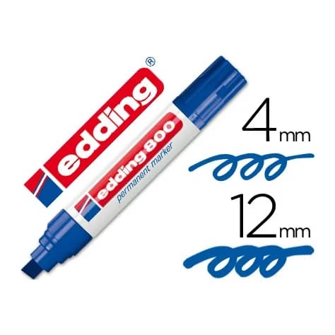 Edding Rotulador edding marcador permanente 800 azul punta biselada 12 mm