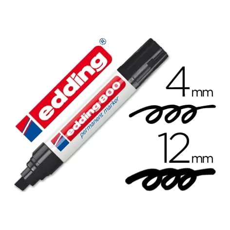Edding Rotulador edding marcador permanente 800 negro punta biselada 12 mm