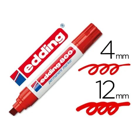 Edding Rotulador edding marcador permanente 800 rojo punta biselada 12 mm recargable