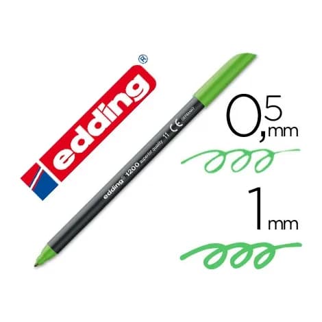 Edding Rotulador edding punta fibra 1200 verde claro n.11 punta redonda 0.5 mm