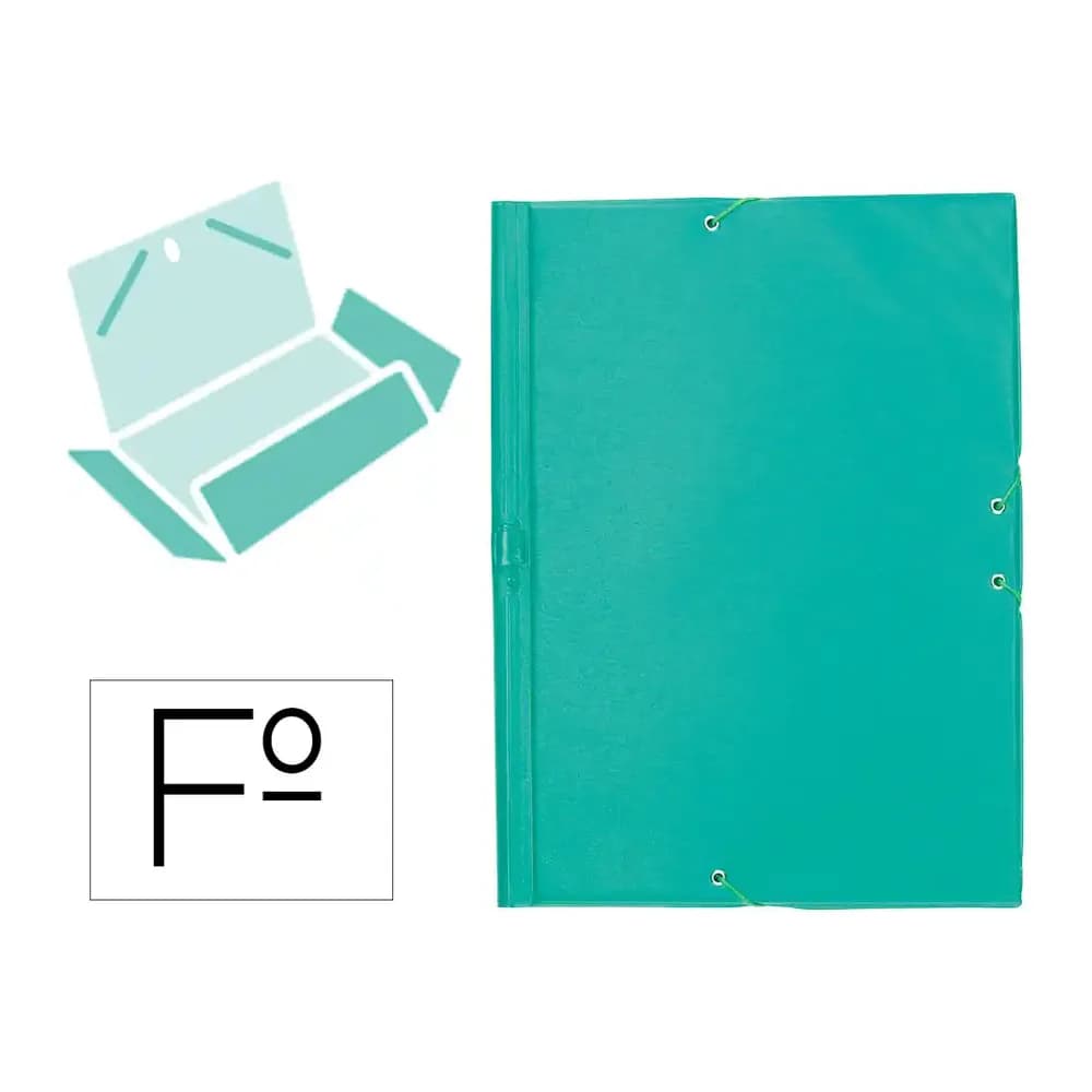 Liderpapel Carpeta liderpapel gomas tres solapas plastico folio