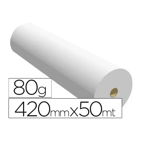 Blanca Papel reprografia para plotter 420mmx50mt 80gr impresion ink-jet