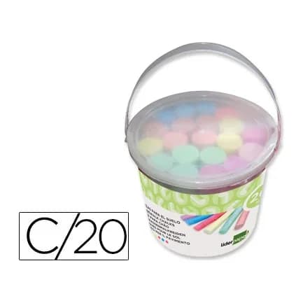 Liderpapel Tiza color liderpapel para suelo cubilete de 20 unidades colores surtidos