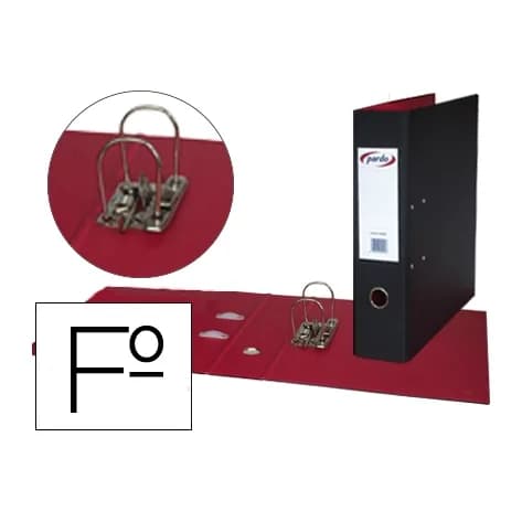 Pardo Archivador de palanca pardo folio plastico 2 anillas de 70 mm color negro