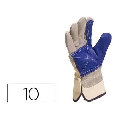 Deltaplus Guantes deltaplus docker serraje vacuno reforzado ideal para trabajos intensivo color gris-azul talla 10