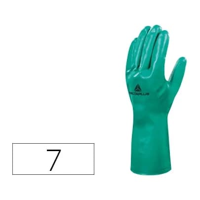 Deltaplus Guantes deltaplus tratado en nitrilo flocado de algodon especial para trabajos con liquidos quimicos talla 7