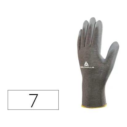 Deltaplus Guantes deltaplus poliester antideslizante lavable especial para manipulacion y manutencion gris talla 7