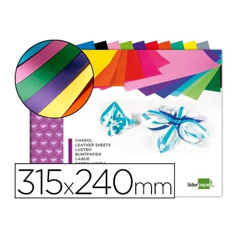 Liderpapel Bloc trabajos manuales liderpapel charol 240x315mm 10 hojas colores surtidos