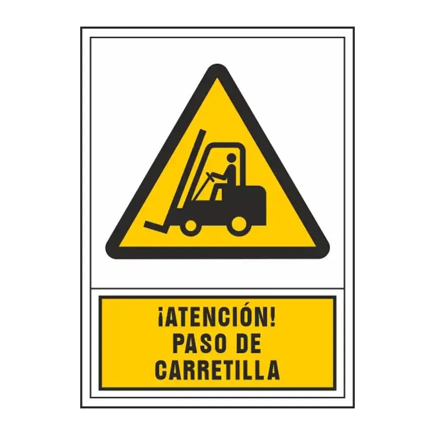 Syssa Pictograma syssa señal de advertencia atencion! paso de carretilla en pvc 245x345 mm