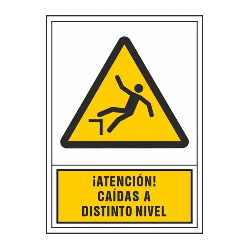 Syssa Pictograma syssa señal de advertencia atencion! caidas a distinto nivel en pvc 245x345 mm