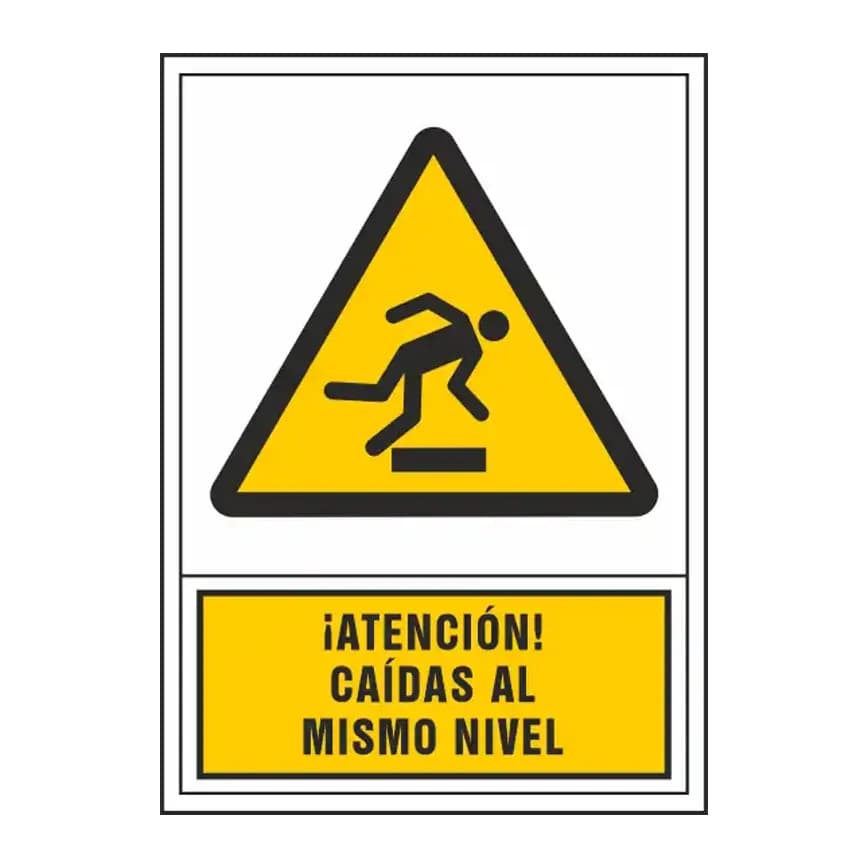 Syssa Pictograma syssa señal de advertencia atencion! caidas al mismo nivel en pvc 245x345 mm