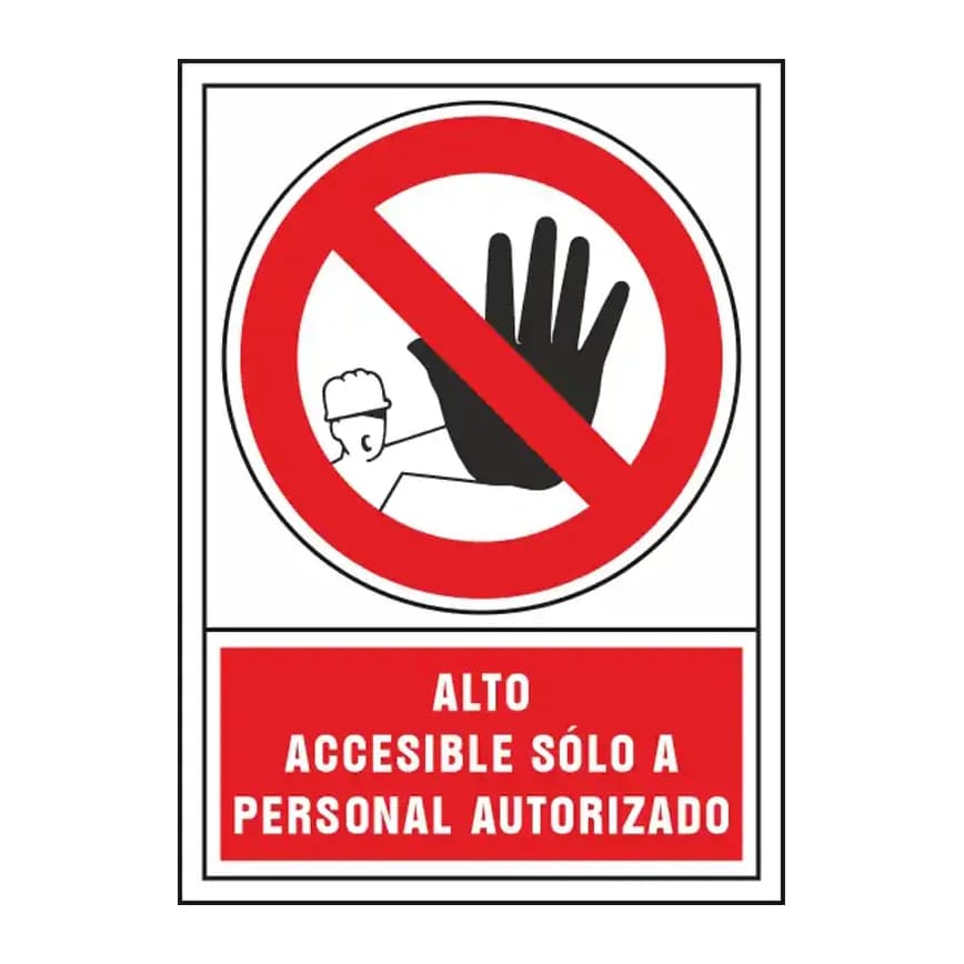 Syssa Pictograma syssa señal de prohibicion alto accesible solo a personal autorizado en pvc 245x345 mm