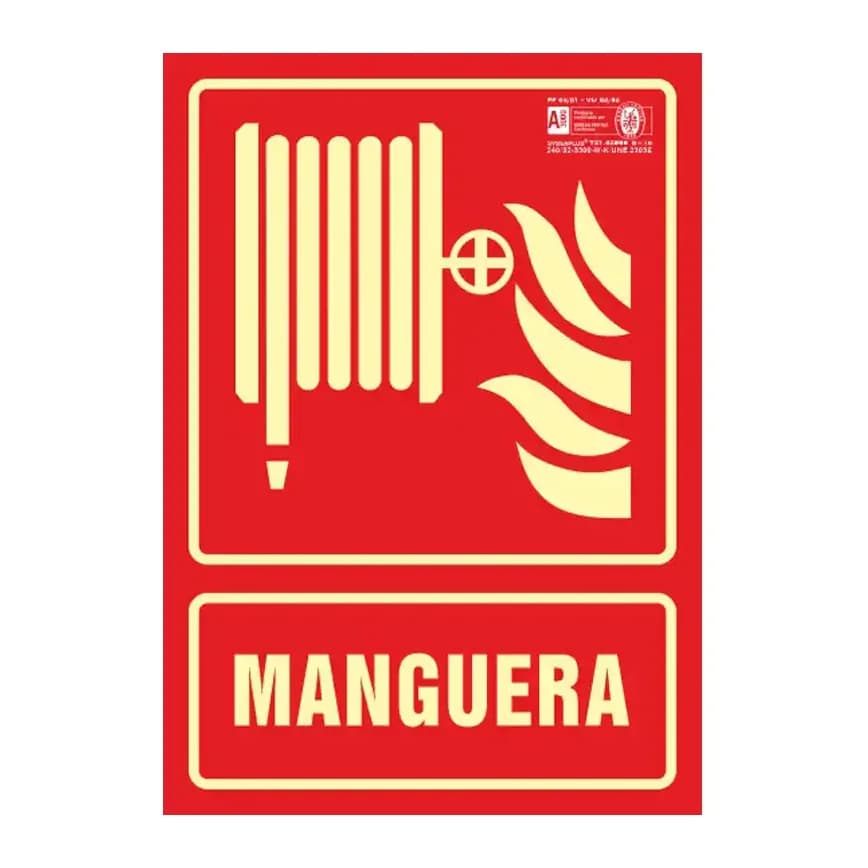 Syssa Pictograma syssa señal de manguera en pvc fotoluminiscente 210x297 mm
