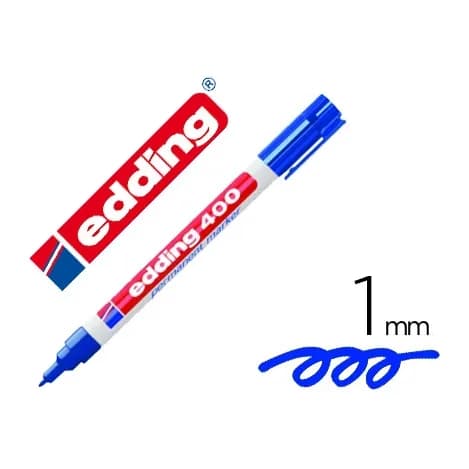Edding Rotulador edding marcador permanente 400 azul punta redonda 1 mm recargable