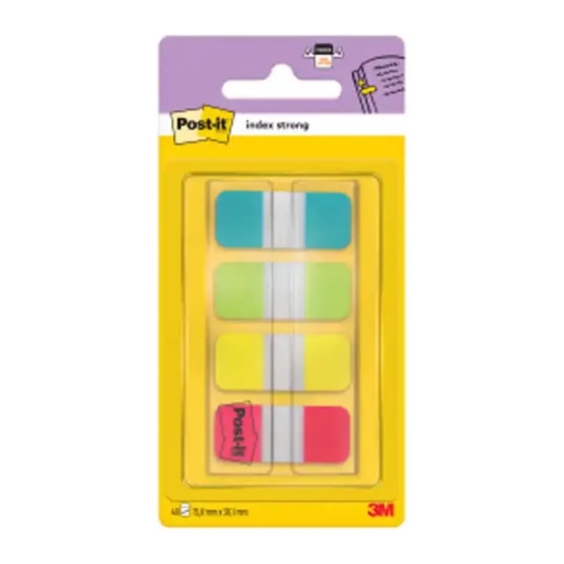 Post-it Banderitas separadoras rigidas dispensador 4 colores amarillo azul lima y rojo post-it index 676-alyr-eu