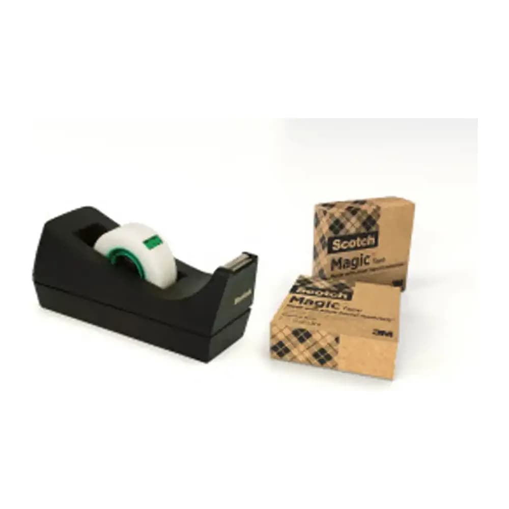 Scotch Portarrollo sobremesa scotch c38 color negro incluye 3 cintas scotch magic 33 mt x 19 mm