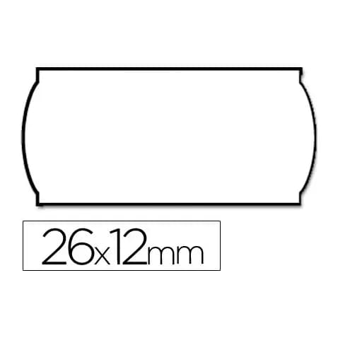 Meto Etiquetas meto onduladas 26x12 mm blanca adh.1 removible rollo de 1500 etiquetas troqueladas para etiquetadora tovel