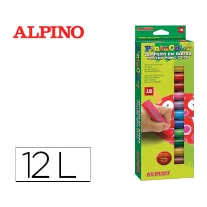 Alpino Tempera en barra alpino pintacolor caja de 12 colores surtidos