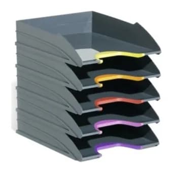 Durable Bandeja sobremesa durable plastico reciclado blue angel gris 255x55x330 mm pack de 5 unidades