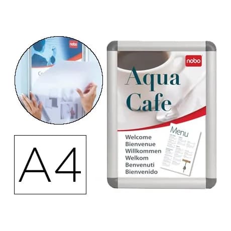 Nobo Marco porta anuncios nobo clipdown din a4 marco de aluminio con cantoneras 24,8x37x1,7 cm