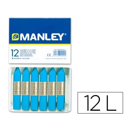 Manley Lapices cera manley unicolor azul cobalto n.20 caja de 12 unidades