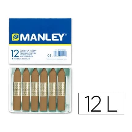 Manley Lapices cera manley unicolor tierra sombra tostado n.68 caja de 12 unidades