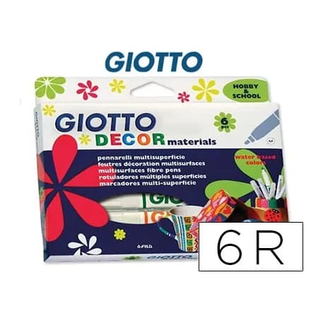 Giotto Rotulador giotto decor materials caja de 6 colores surtidos
