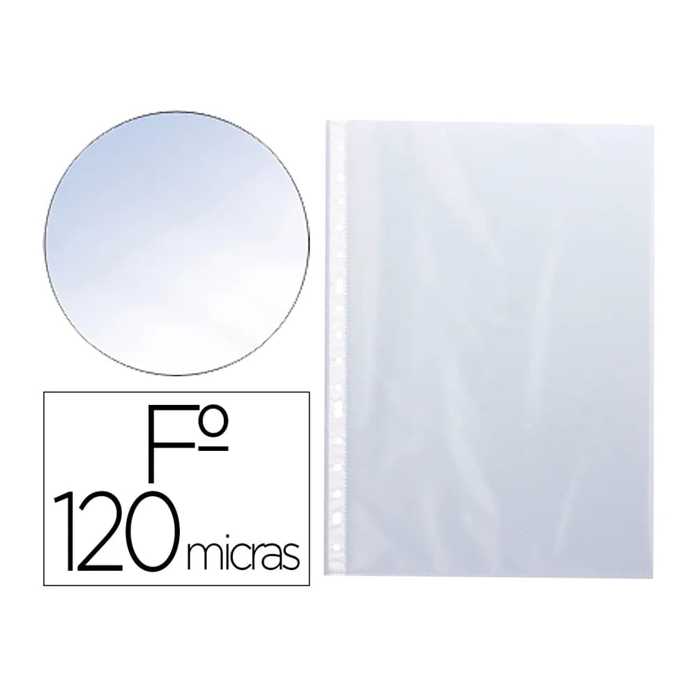Q-connect Funda multitaladro q-connect folio 120 mc cristal bolsa de 10 unidades
