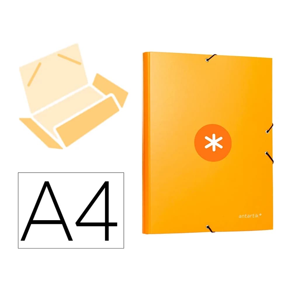 Antartik Carpeta antartik gomas tres solapas carton forrado a4 color mostaza