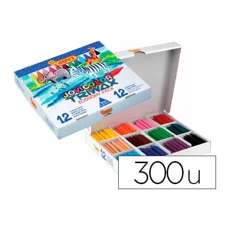 Jovi Lapices cera jovicolor triwax caja de 300 unidades 12 colores surtidos