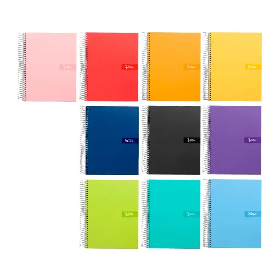 Liderpapel Cuaderno espiral liderpapel a4 crafty tapa forrada 80h 90 gr cuadro 3mm con margen colores surtidos