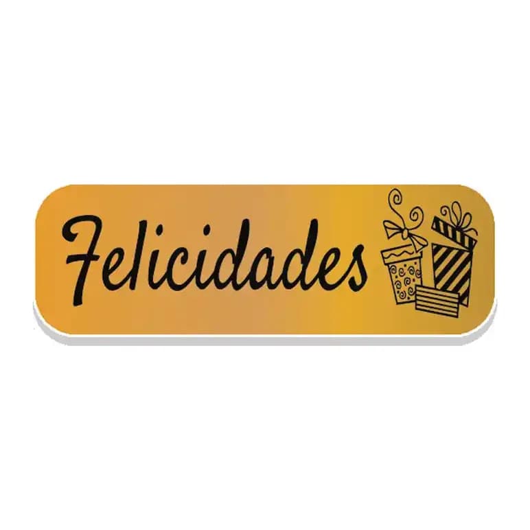 Arguval Rollo 250 etiquetas holografica oro \"felicidades\" regalos