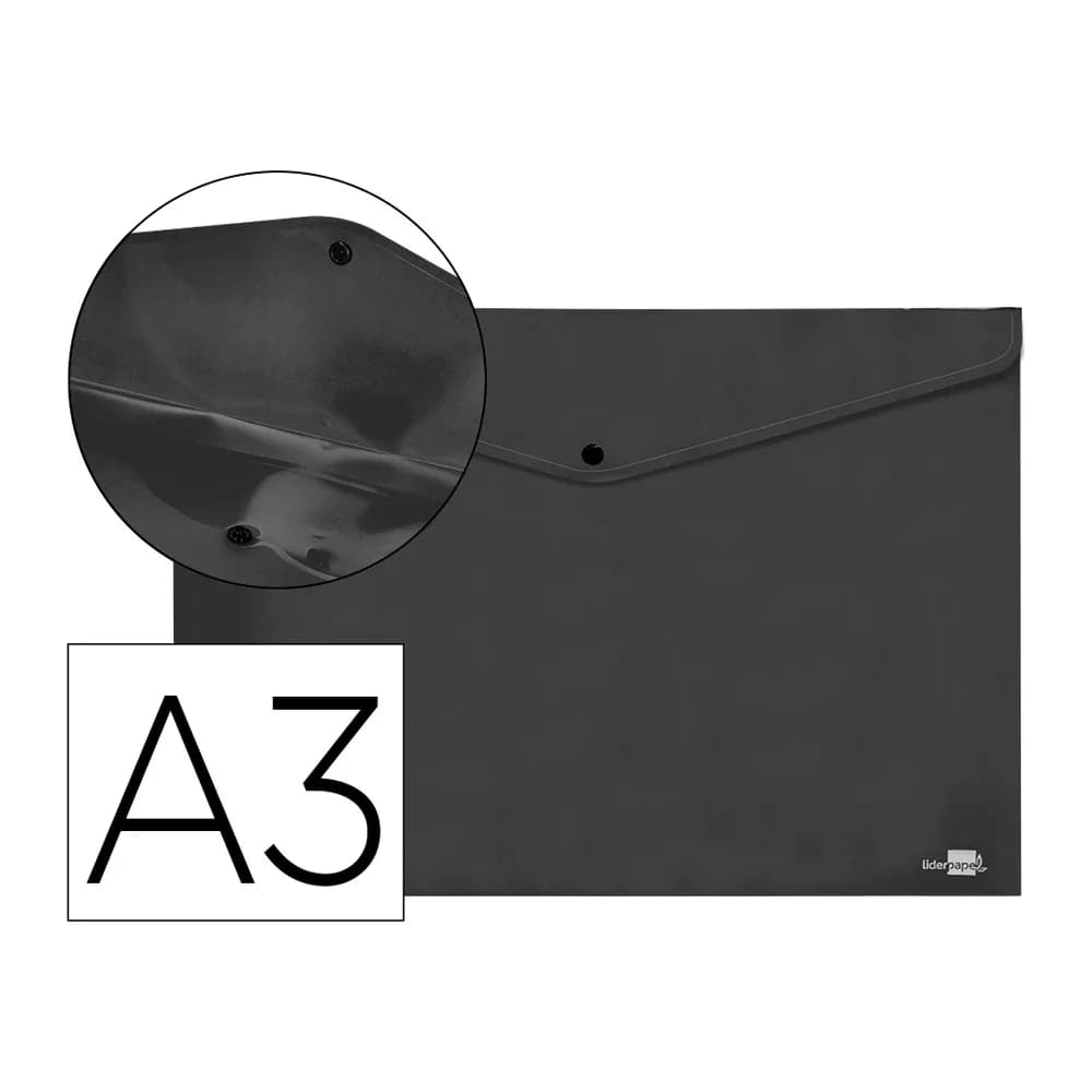 Liderpapel Carpeta liderpapel dossier broche 44243 polipropileno din a3 negro opaco