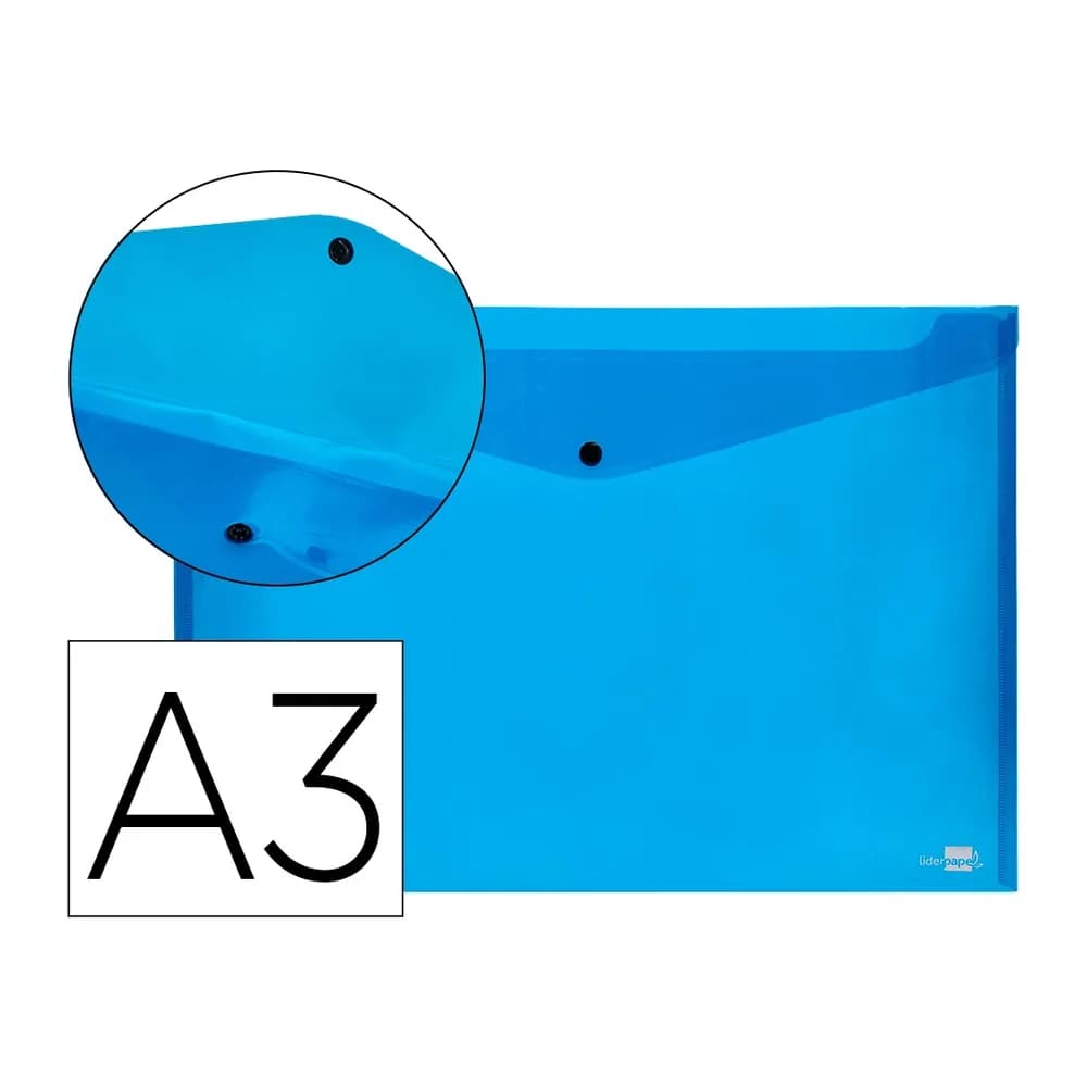 Liderpapel Carpeta liderpapel dossier broche 44242 polipropileno din a3 azul translucido