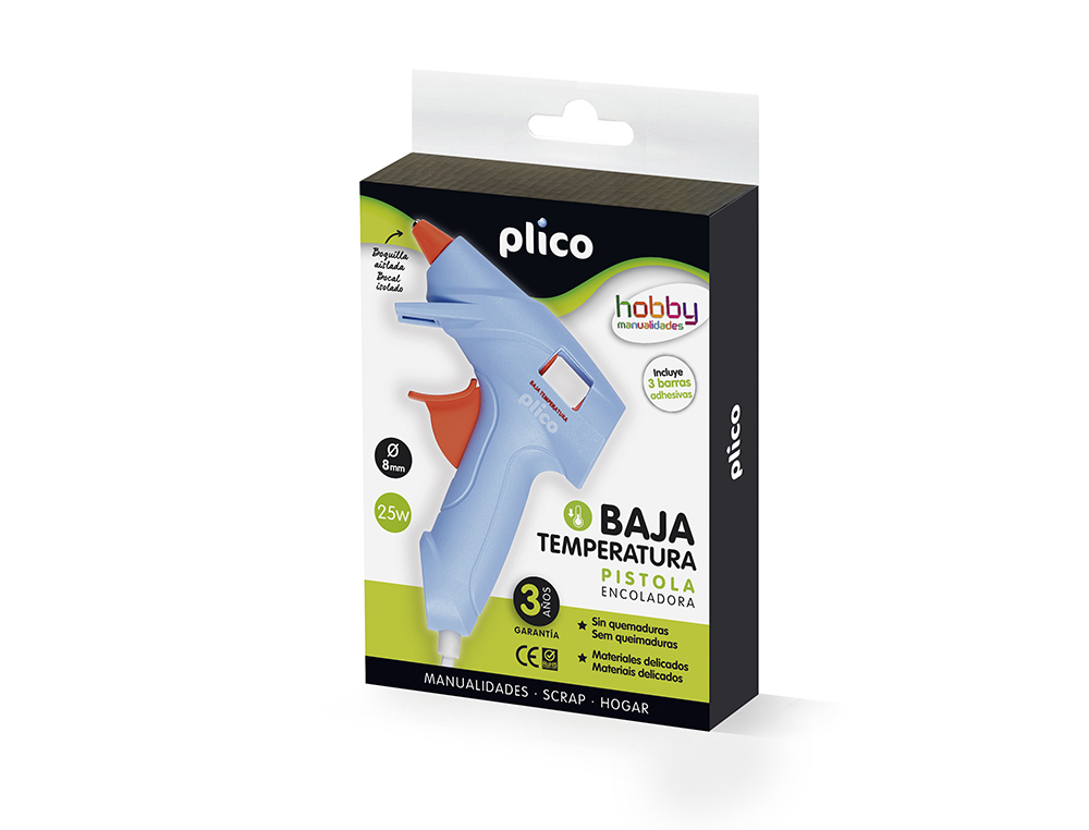 Pistola de Silicona Caliente Mini Plico Baja Temperatura 25w