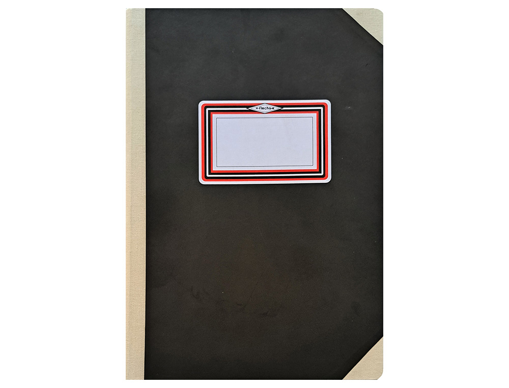 Libro Cartone Cosido Fernandes Flecha DIN a5+ Rayado Horizontal 200 Hojas 100 gr Negro