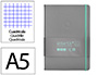 Cuaderno con Gomilla Antartik Notes Tapa Dura A5 Hojas Cuadricula Gris y Turquesa 100 Hojas 80 gr Fsc