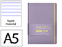 Cuaderno con Gomilla Antartik Notes Tapa Dura A5 Hojas Rayas Morado y Amarillo 100 Hojas 80 gr Fsc