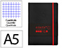 Cuaderno con Gomilla Antartik Notes Tapa Blanda A5 Hojas Cuadricula Negro y Rojo 80 Hojas 80 gr Fsc