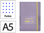 Cuaderno con Gomilla Antartik Notes Tapa Blanda A5 Hojas Puntos Morado y Amarillo 80 Hojas 80 gr Fsc