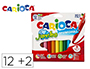 Rotulador Carioca Jumbo Punta Gruesa Estuche de 12 Unidades Colores Surtidos + 2 Gratis