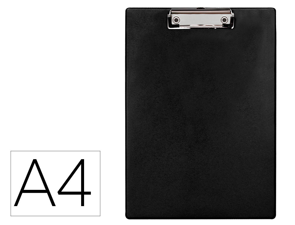 Portanotas Q-Connect Plastico 50% Reciclado DIN A4 Negro Grosor 2,1 mm